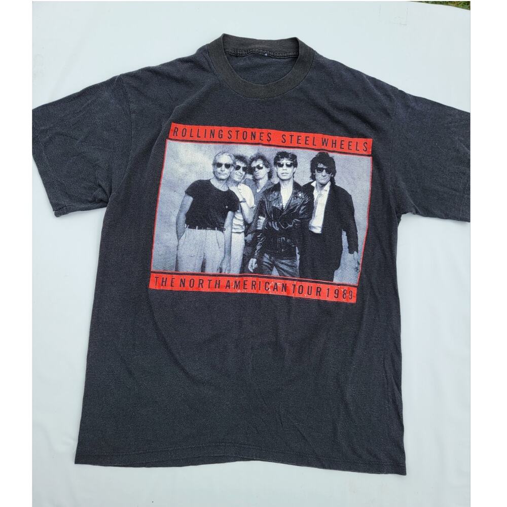 Vintage Rolling Stones Steel Wheels North American Tour T-Shirt 1989 Rock 80s M